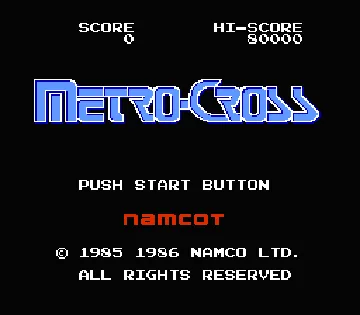 Metro-Cross (Japan) screen shot title